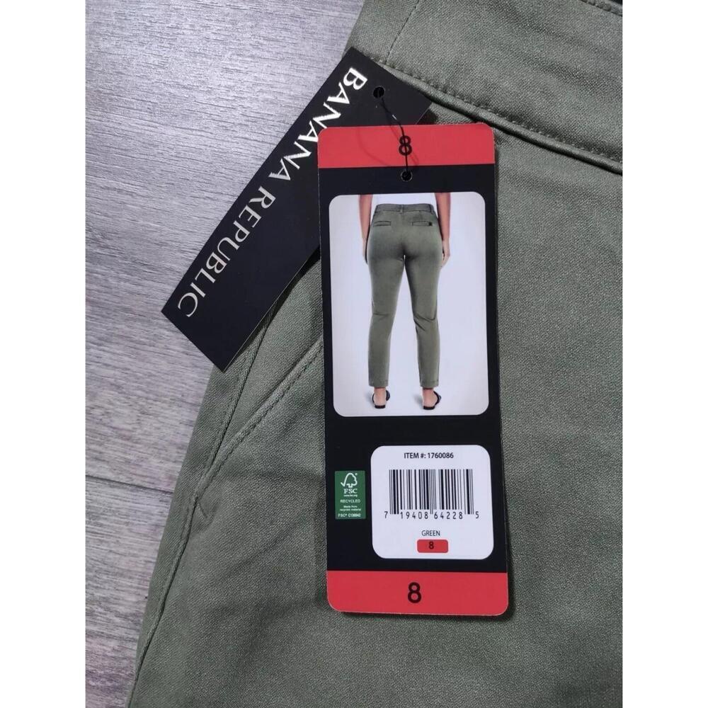 Banana Republic Pants Adult Size 8 Green Cropped Chino Pants Q6 - Picture 3 of 4